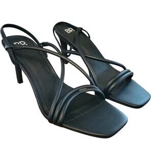 BP. Women Billy Stiletto Heel Strappy Slingback Sandals Size US 9.5M Black